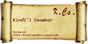 Kinál Csombor névjegykártya